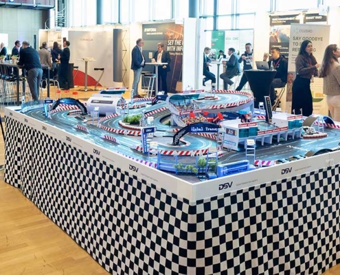 Rennbahn auf der Messe in Dresden